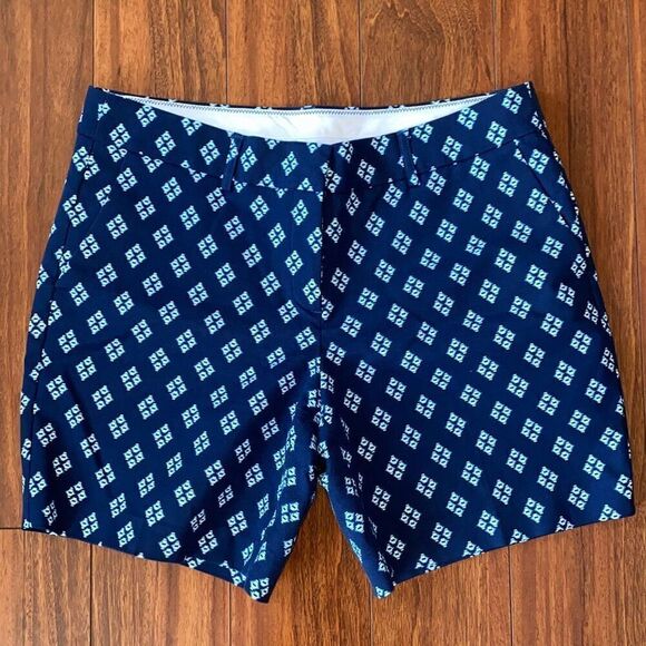 Kenar Pants - Kenar navy chino Bermuda shorts with geometric print size 10